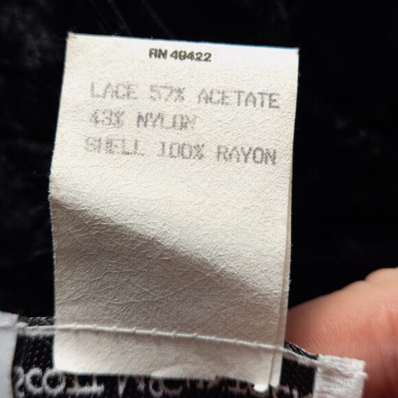 Scott McClintock Women’s Dress Dark Romantic Crushed Velvet Lace Vintage Sz 10 - Picture 12 of 13